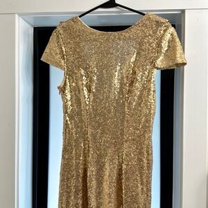 Gold sequin long dress